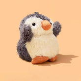 Penguin-Themed AirPods Case in Gray - Cute and Funny Plush Material